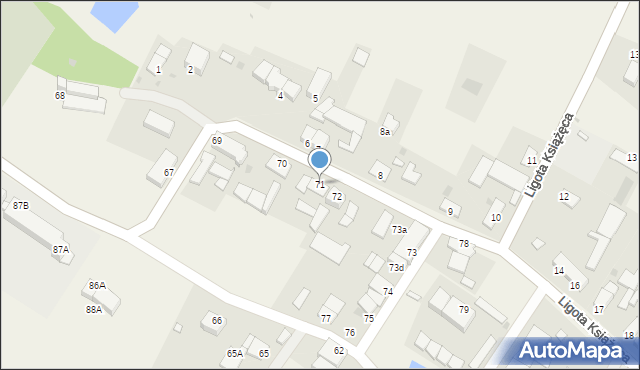 Ligota Książęca, Ligota Książęca, 71, mapa Ligota Książęca
