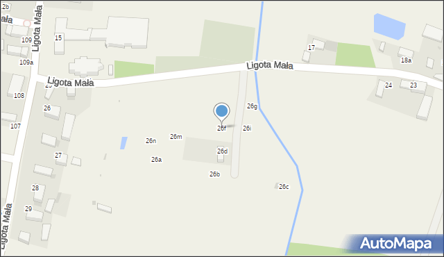 Ligota Mała, Ligota Mała, 26f, mapa Ligota Mała