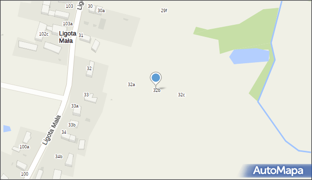 Ligota Mała, Ligota Mała, 32b, mapa Ligota Mała