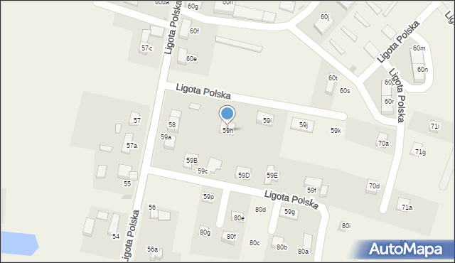 Ligota Polska, Ligota Polska, 59h, mapa Ligota Polska