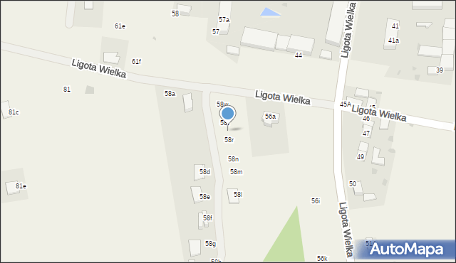 Ligota Wielka, Ligota Wielka, 58s, mapa Ligota Wielka
