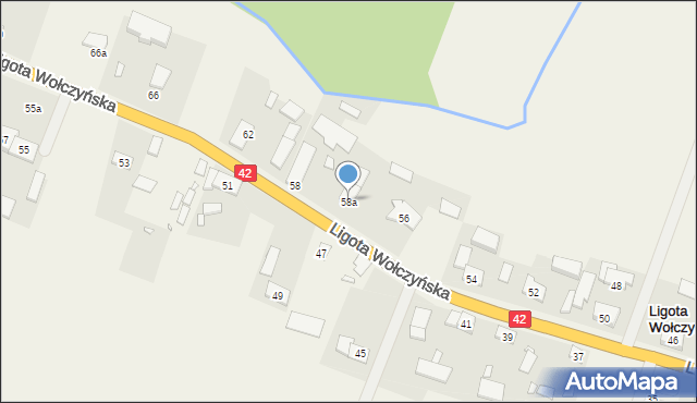 Ligota Wołczyńska, Ligota Wołczyńska, 58a, mapa Ligota Wołczyńska
