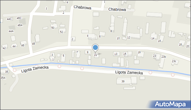 Ligota Zamecka, Ligota Zamecka, 11, mapa Ligota Zamecka
