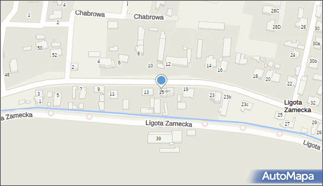 Ligota Zamecka, Ligota Zamecka, 15, mapa Ligota Zamecka