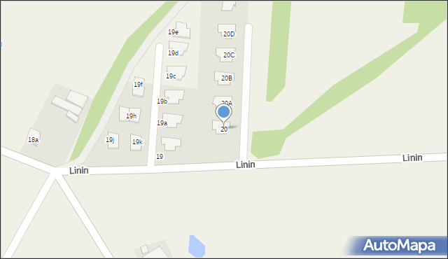 Linin, Linin, 20, mapa Linin