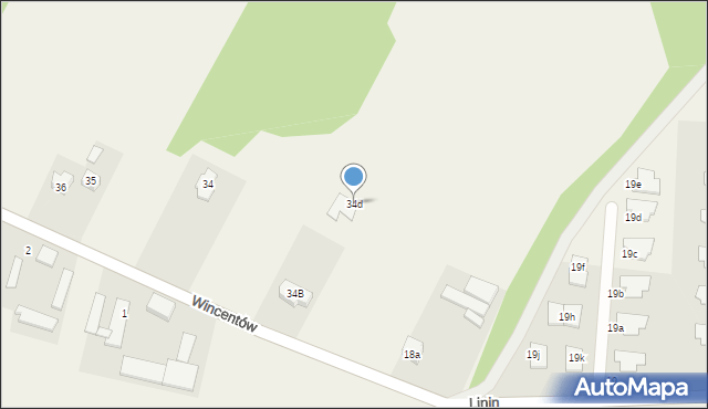 Linin, Linin, 34d, mapa Linin