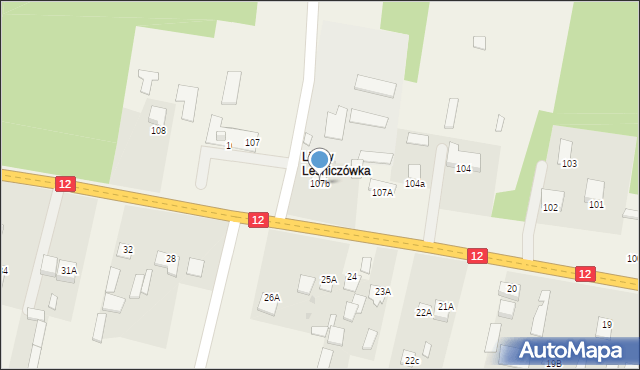 Linów, Linów, 107b, mapa Linów