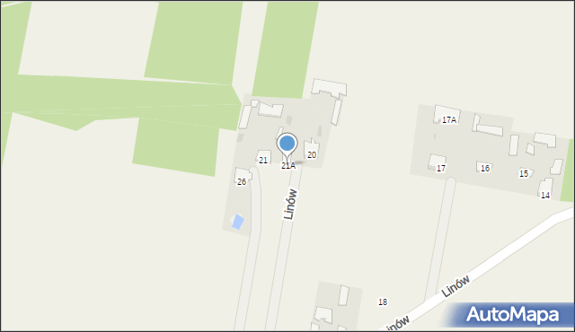 Linów, Linów, 21A, mapa Linów