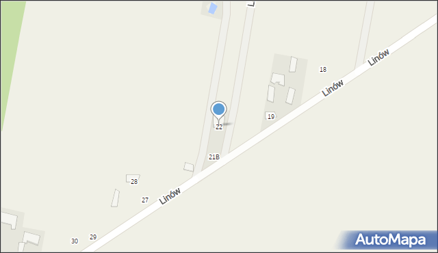 Linów, Linów, 22, mapa Linów