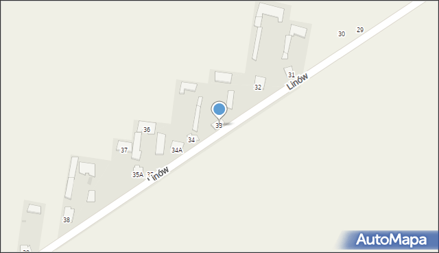 Linów, Linów, 33, mapa Linów