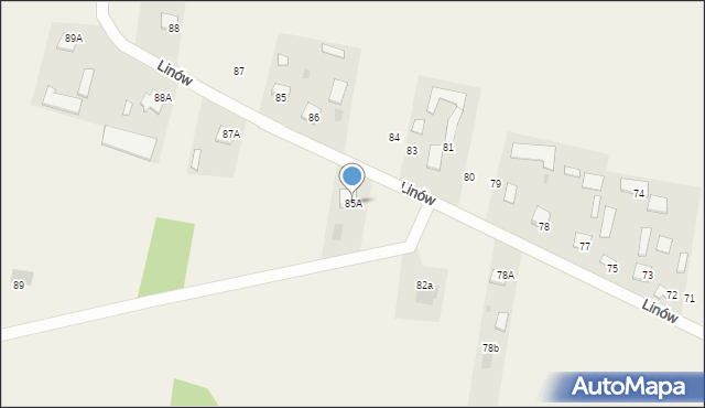 Linów, Linów, 85A, mapa Linów