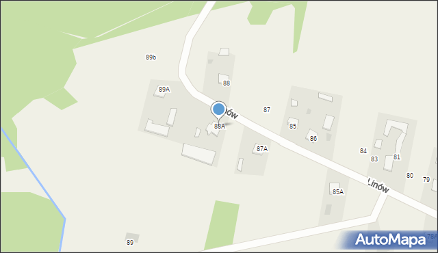 Linów, Linów, 88A, mapa Linów