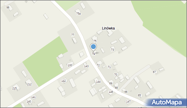 Linów, Linów, 74, mapa Linów