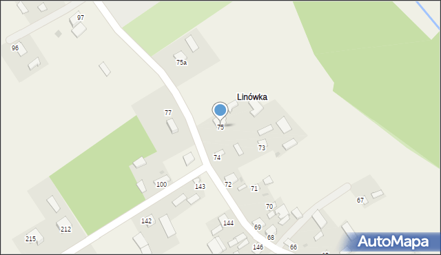 Linów, Linów, 75, mapa Linów