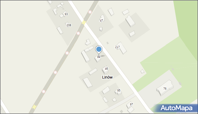 Linów, Linów, 94, mapa Linów