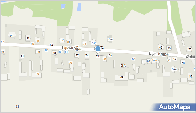 Lipa-Krępa, Lipa-Krępa, 71, mapa Lipa-Krępa