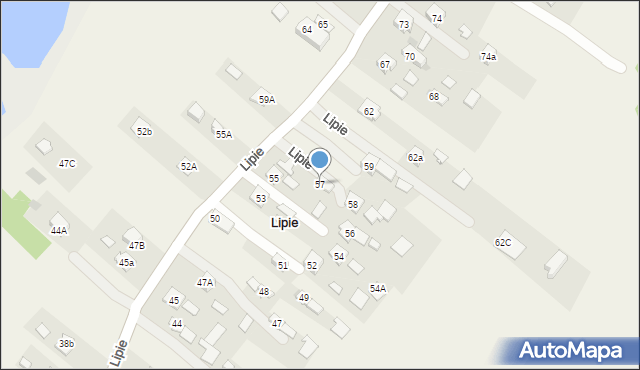 Lipie, Lipie, 57, mapa Lipie