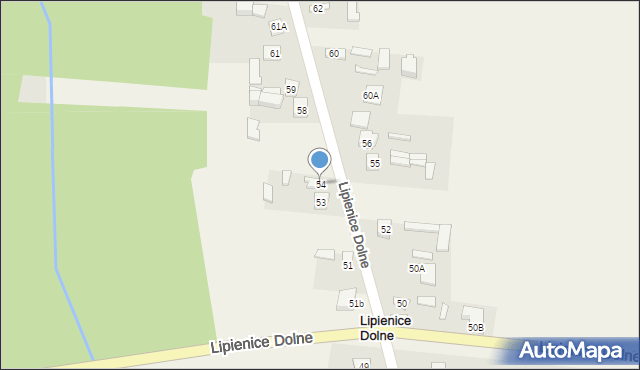 Lipienice Dolne, Lipienice Dolne, 54, mapa Lipienice Dolne