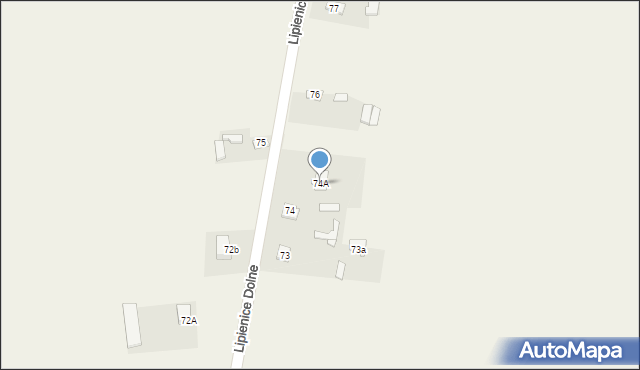 Lipienice Dolne, Lipienice Dolne, 74A, mapa Lipienice Dolne