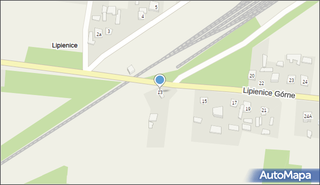 Lipienice Górne, Lipienice Górne, 13, mapa Lipienice Górne