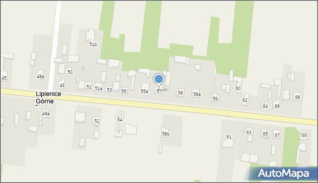 Lipienice Górne, Lipienice Górne, 57, mapa Lipienice Górne