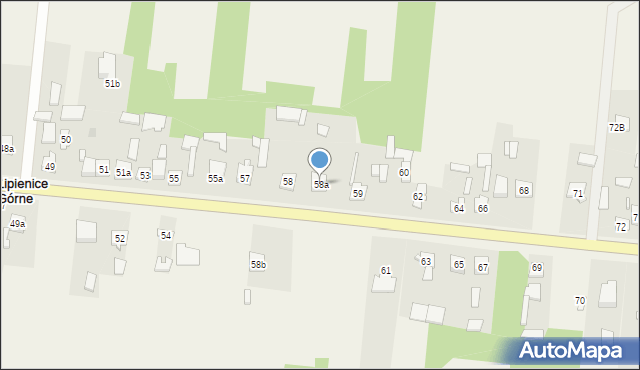 Lipienice Górne, Lipienice Górne, 58a, mapa Lipienice Górne
