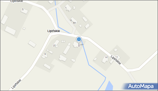 Lipińskie, Lipińskie, 11, mapa Lipińskie