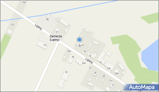 Lipiny, Lipiny, 36, mapa Lipiny