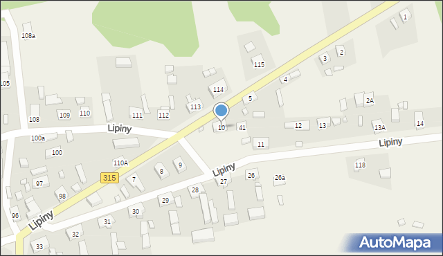 Lipiny, Lipiny, 10, mapa Lipiny