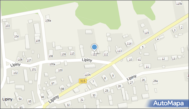 Lipiny, Lipiny, 111, mapa Lipiny