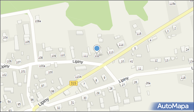 Lipiny, Lipiny, 112, mapa Lipiny
