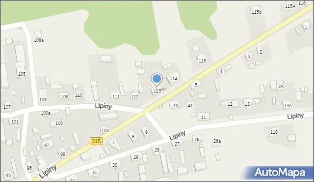 Lipiny, Lipiny, 113, mapa Lipiny