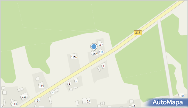 Lipiny, Lipiny, 115A, mapa Lipiny