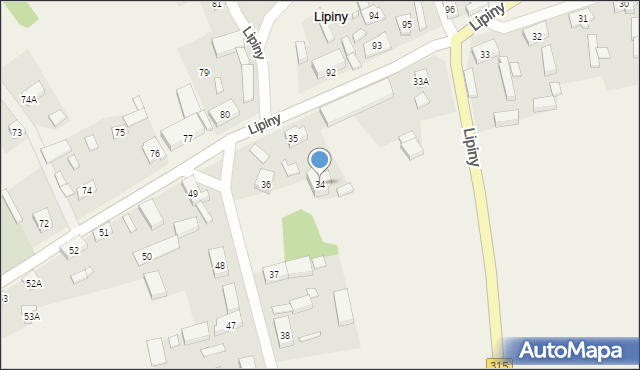 Lipiny, Lipiny, 34, mapa Lipiny