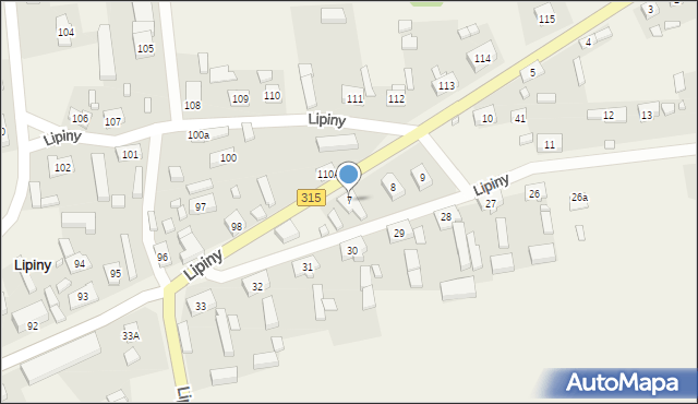 Lipiny, Lipiny, 7, mapa Lipiny