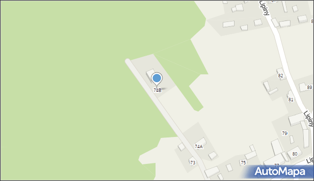 Lipiny, Lipiny, 74B, mapa Lipiny