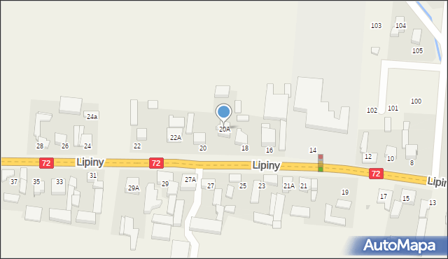 Lipiny, Lipiny, 20A, mapa Lipiny