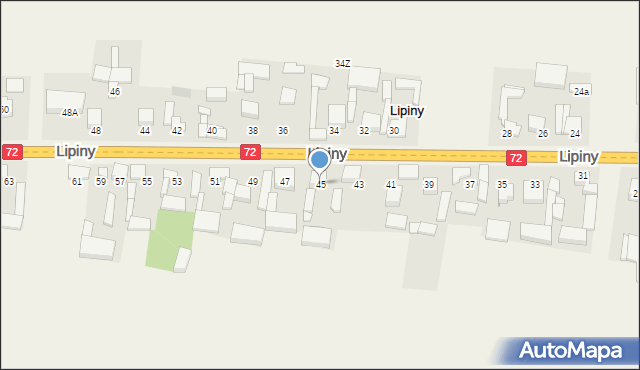 Lipiny, Lipiny, 45, mapa Lipiny