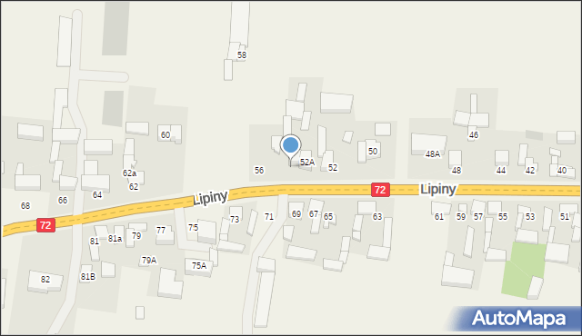 Lipiny, Lipiny, 54, mapa Lipiny