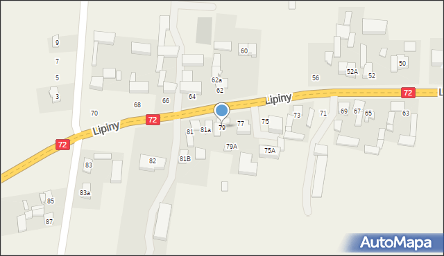 Lipiny, Lipiny, 79, mapa Lipiny