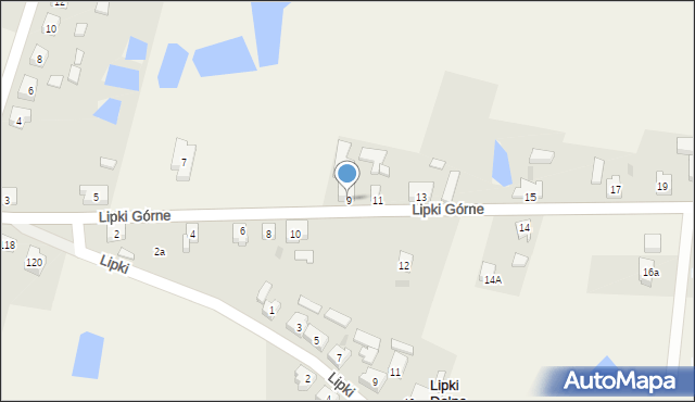 Lipki Górne, Lipki Górne, 9, mapa Lipki Górne