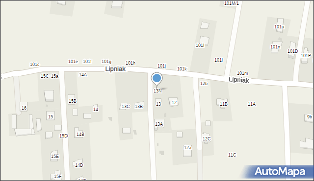 Lipniak, Lipniak, 13N, mapa Lipniak