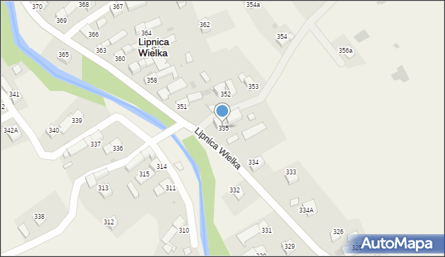 Lipnica Wielka, Lipnica Wielka, 335, mapa Lipnica Wielka