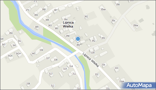 Lipnica Wielka, Lipnica Wielka, 351, mapa Lipnica Wielka