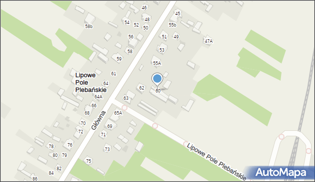 Lipowe Pole Plebańskie, Lipowe Pole Plebańskie, 60, mapa Lipowe Pole Plebańskie