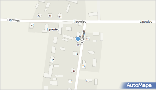 Lipowiec, Lipowiec, 16, mapa Lipowiec