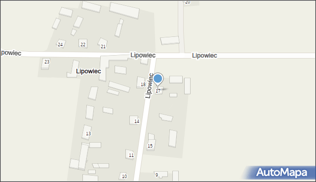 Lipowiec, Lipowiec, 17, mapa Lipowiec