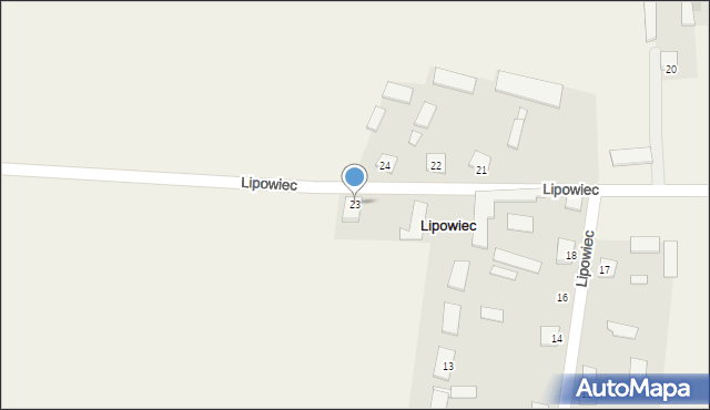 Lipowiec, Lipowiec, 23, mapa Lipowiec