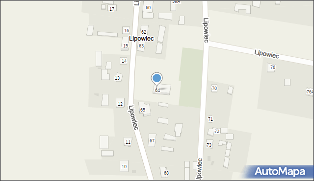 Lipowiec, Lipowiec, 64, mapa Lipowiec
