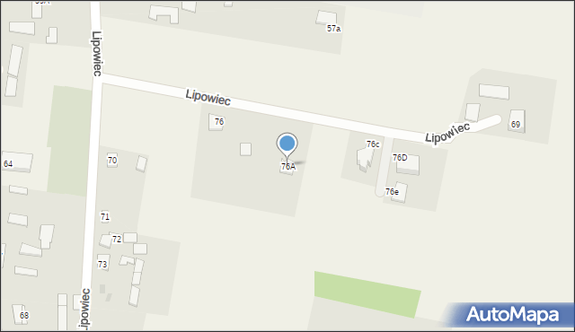 Lipowiec, Lipowiec, 76A, mapa Lipowiec